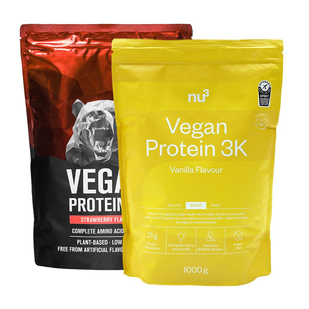 Image of nu3 Vegan Protein 3K Probierpaket, Vanille & Erdbeere