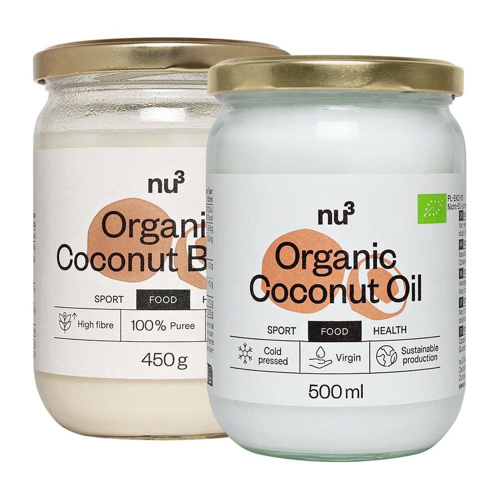 huile de noix de coco biologique nu3 + purée de noix de coco biologique nu3