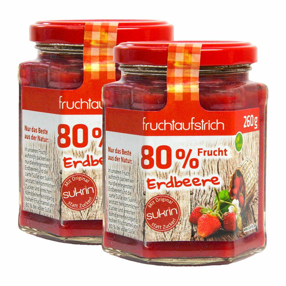 Image of Sukrin Fruchtaufstrich, 80 % Frucht, Erdbeere
