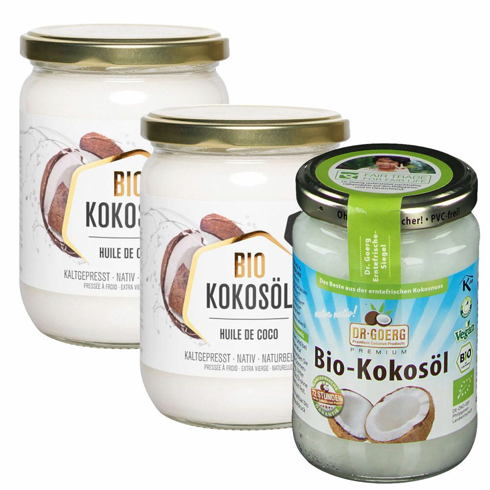 Image of nu3 Bio Kokosöl, nativ + Dr. Goerg Premium Bio-Kokosöl