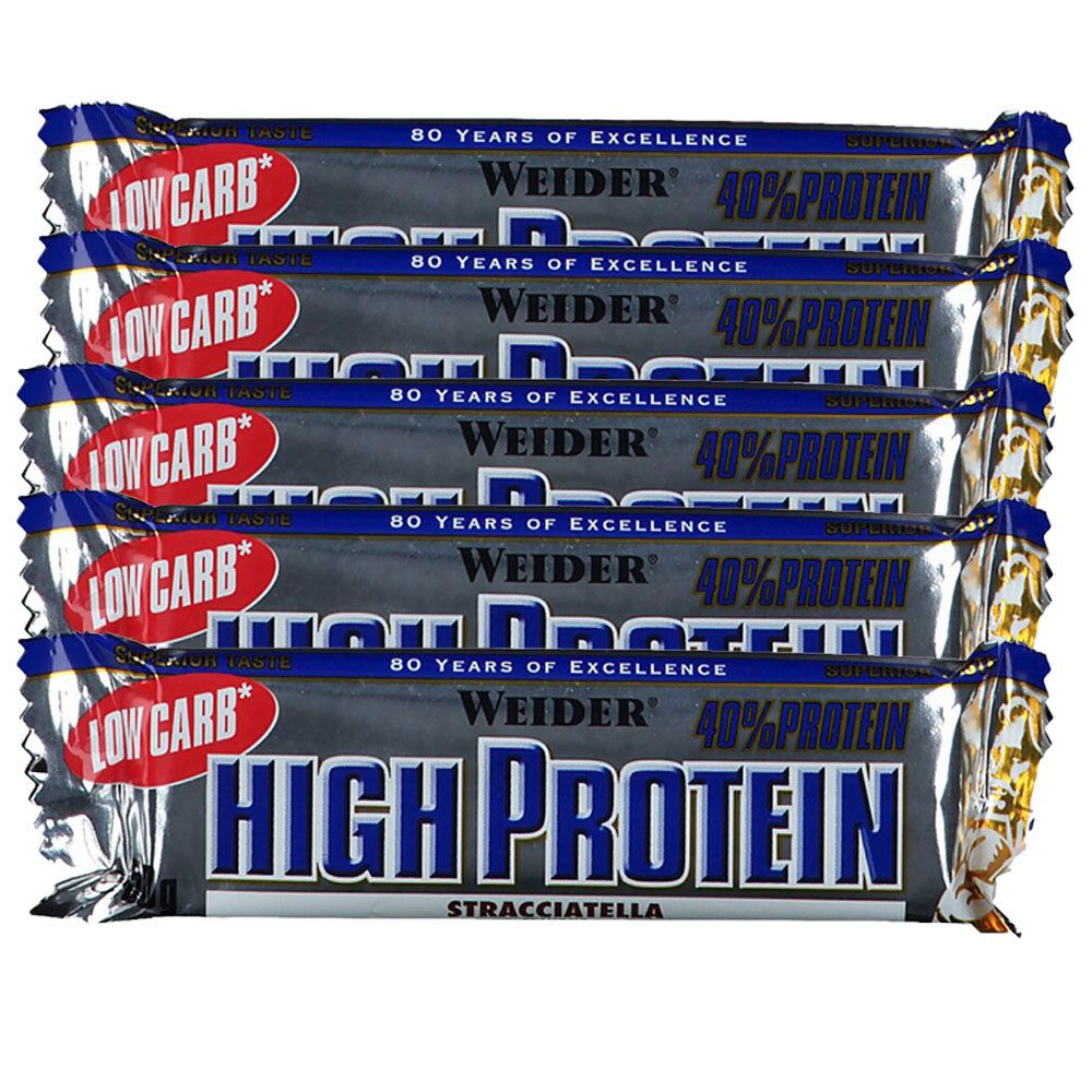 Weider 40 % hyperprotéiné et pauvre en glucides, Stracciatella, Barre