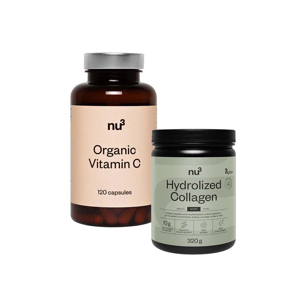 nu3 Hydrolysat de collagène organique + nu3 Premium Vitamine C organique