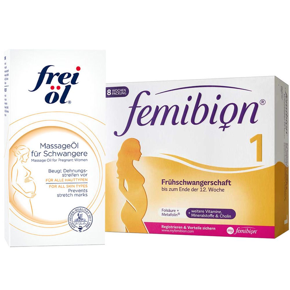 Image of Femibion® 1 Früschwangerschaft + frei öl® MassageÖl für Schwangere