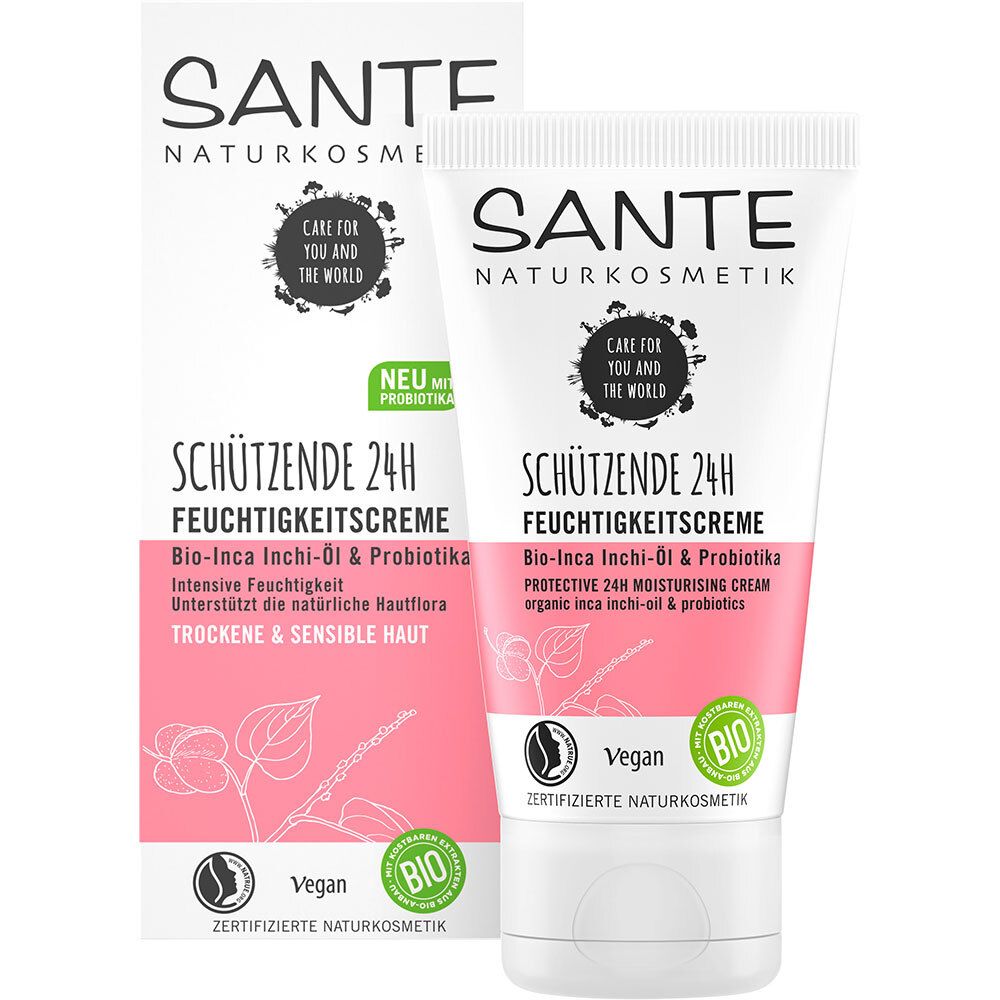 SANTE Naturkosmetik Schützende 24 H Feuchtigkeitscreme Bio-Inca Inchi-Öl & Probiotika