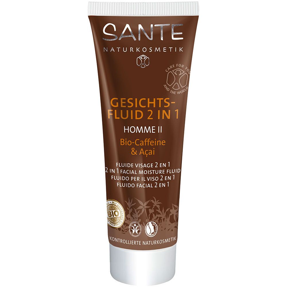 SANTE Naturkosmetik Homme II Gesichtsfluid 2in1 Bio-Caffeine & Acai