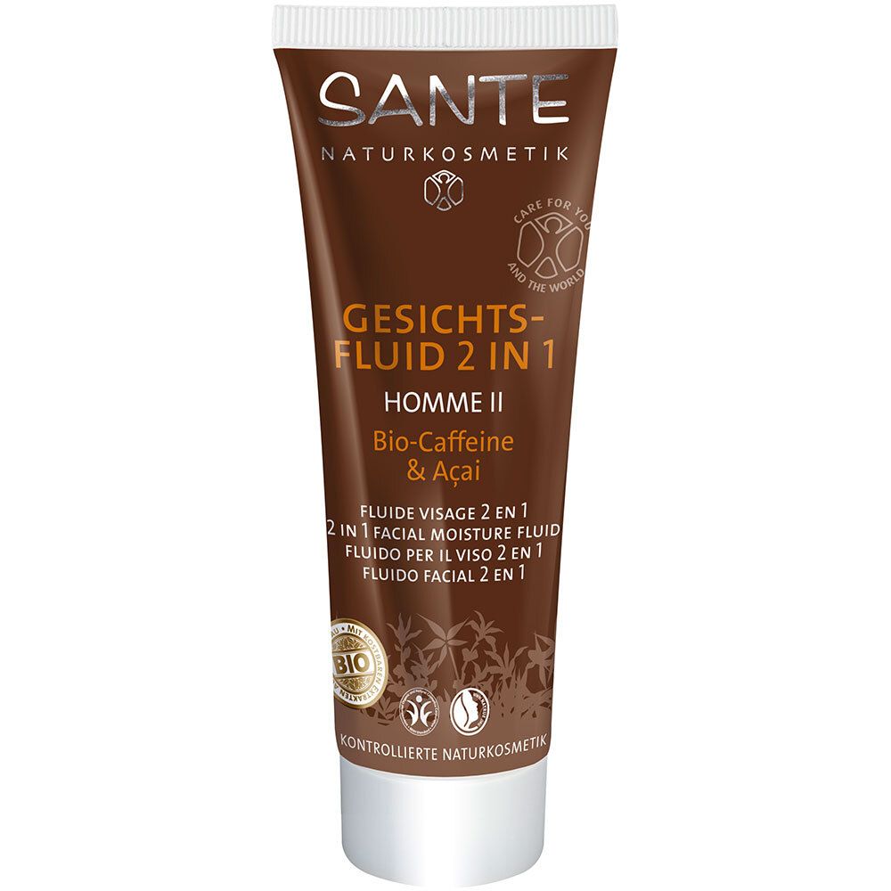 Image of SANTE Naturkosmetik Homme II Gesichtsfluid 2in1 Bio-Caffeine & Acai