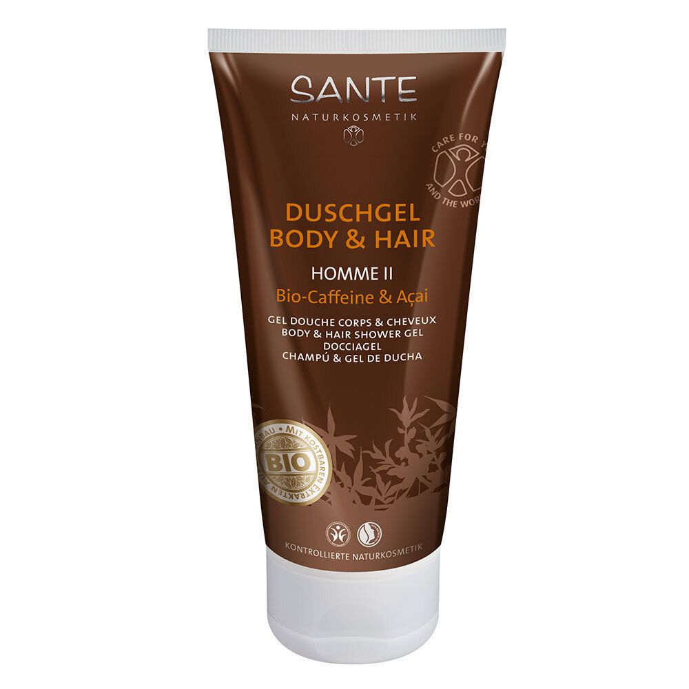 SANTE Naturkosmetik Homme II Duschgel Body & Hair 2in1 Bio-Caffeine & Acai