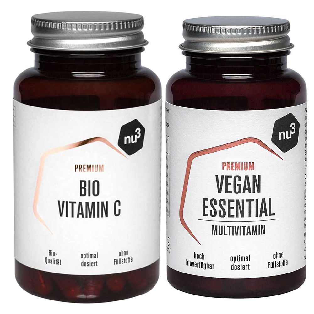 nu3 Premium Vegan Essential Multivitamines + nu3 Premium Bio Vitamine C