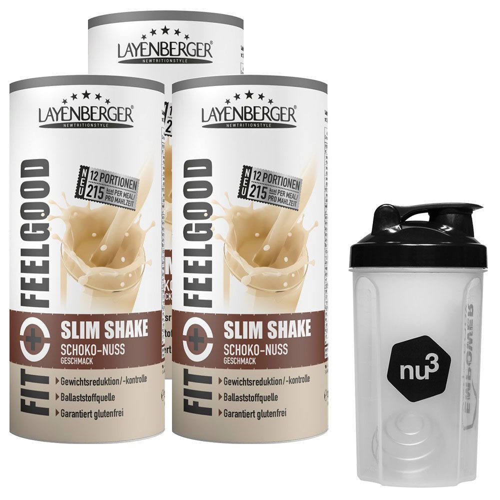 Image of LAYENBERGER FIT+FEELGOOD Slim Shake Schoko Nuss + nu3 Shaker