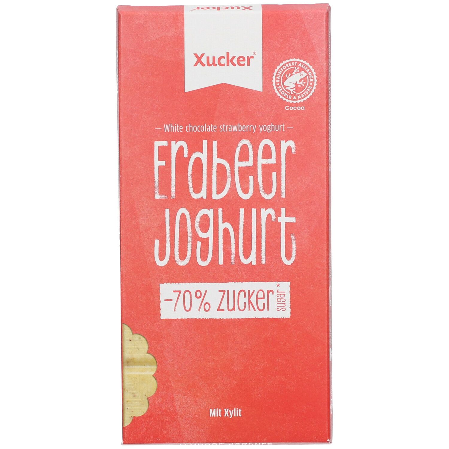 Weiße Xylit-Schokolade Erdbeer-Joghurt