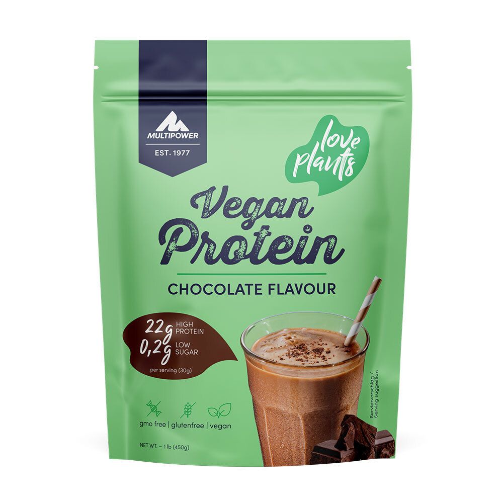 Multipower 100 % Vegan Protein, Schokolade, Pulver