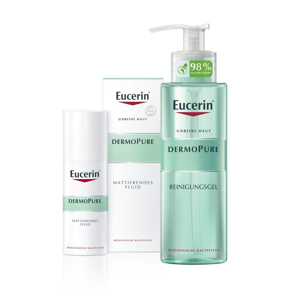Eucerin® DermoPure Reinigungsgel + Eucerin® DermoPure mattierendes Fluid