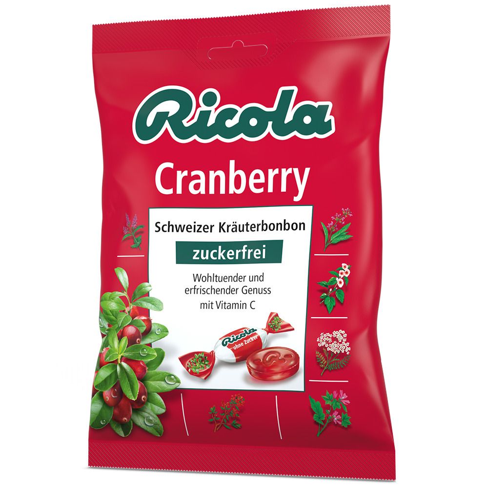 Image of Ricola® Schweizer Kräuterbonbons Cranberry ohne Zucker