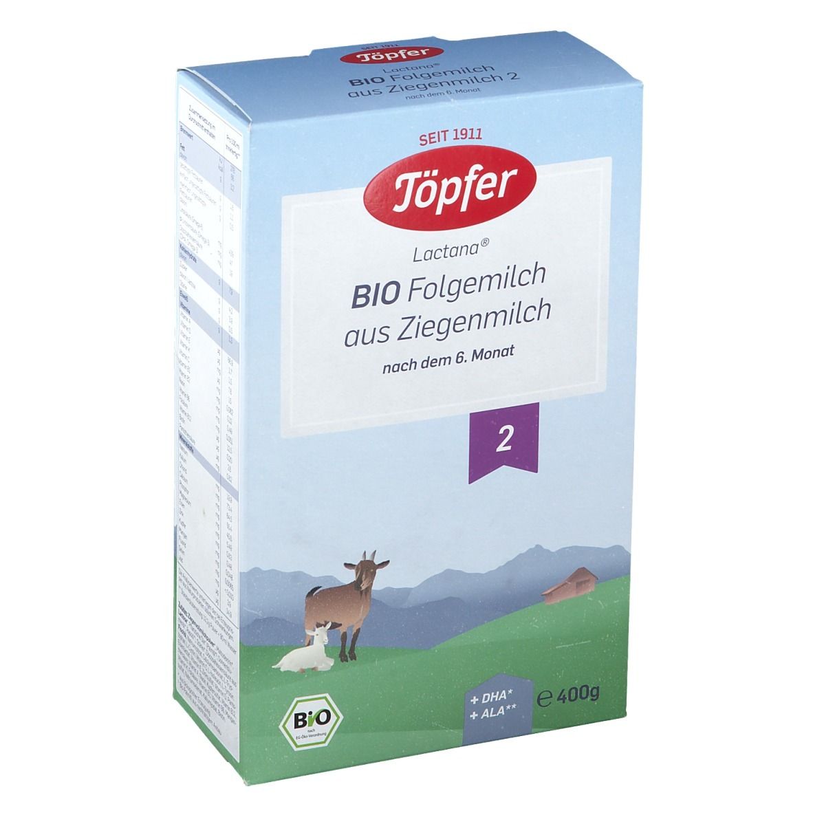 Image of Töpfer Lactana Bio Folgemilch 2 aus Ziegenmilch ab dem 7. Monat