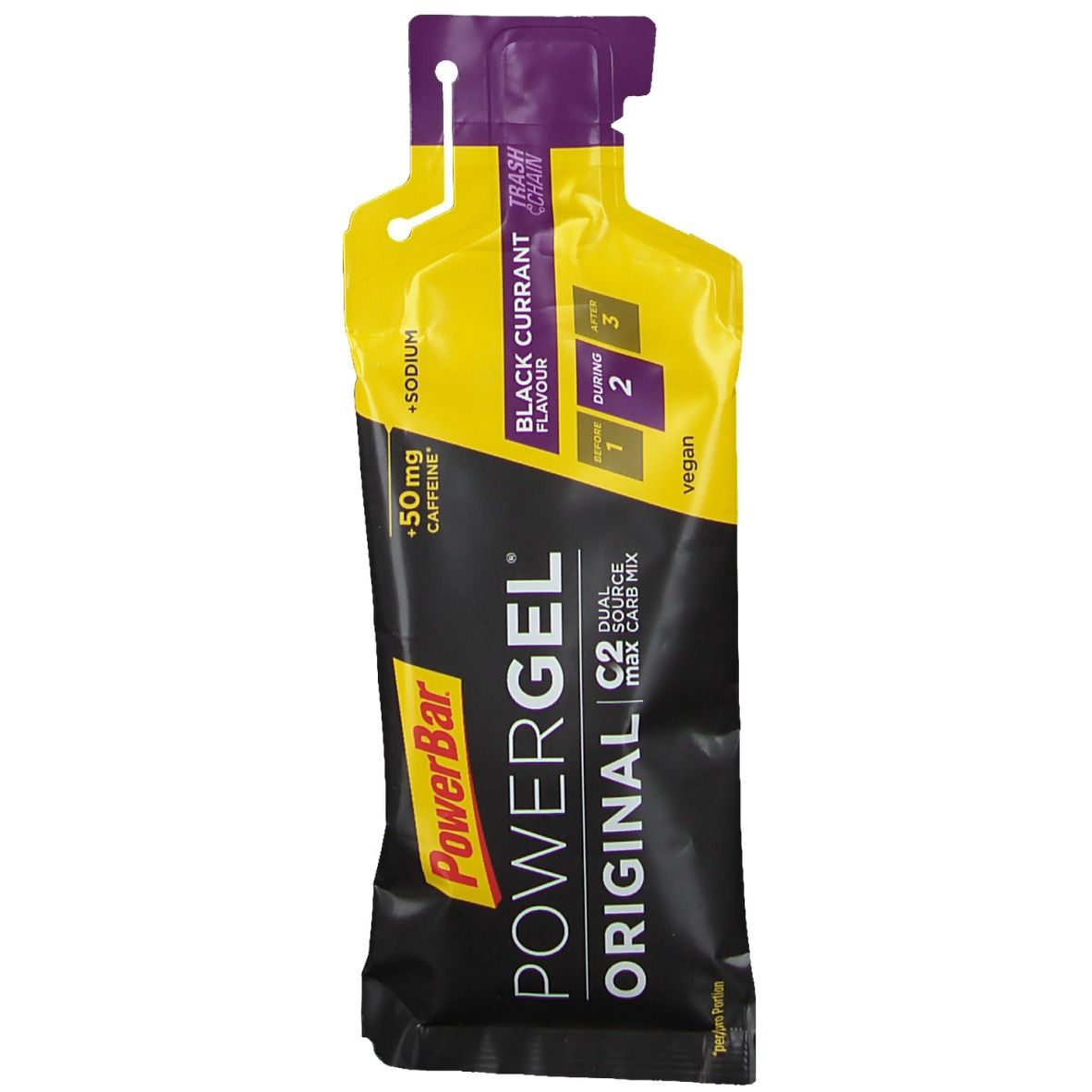 POWERBAR PowerGel black Currant mit Koffein