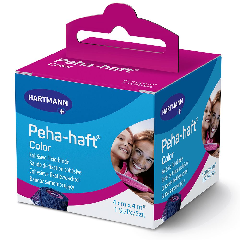 Peha-haft® Color latexfrei Fixierbinde blau 4 cm x 4 m blau