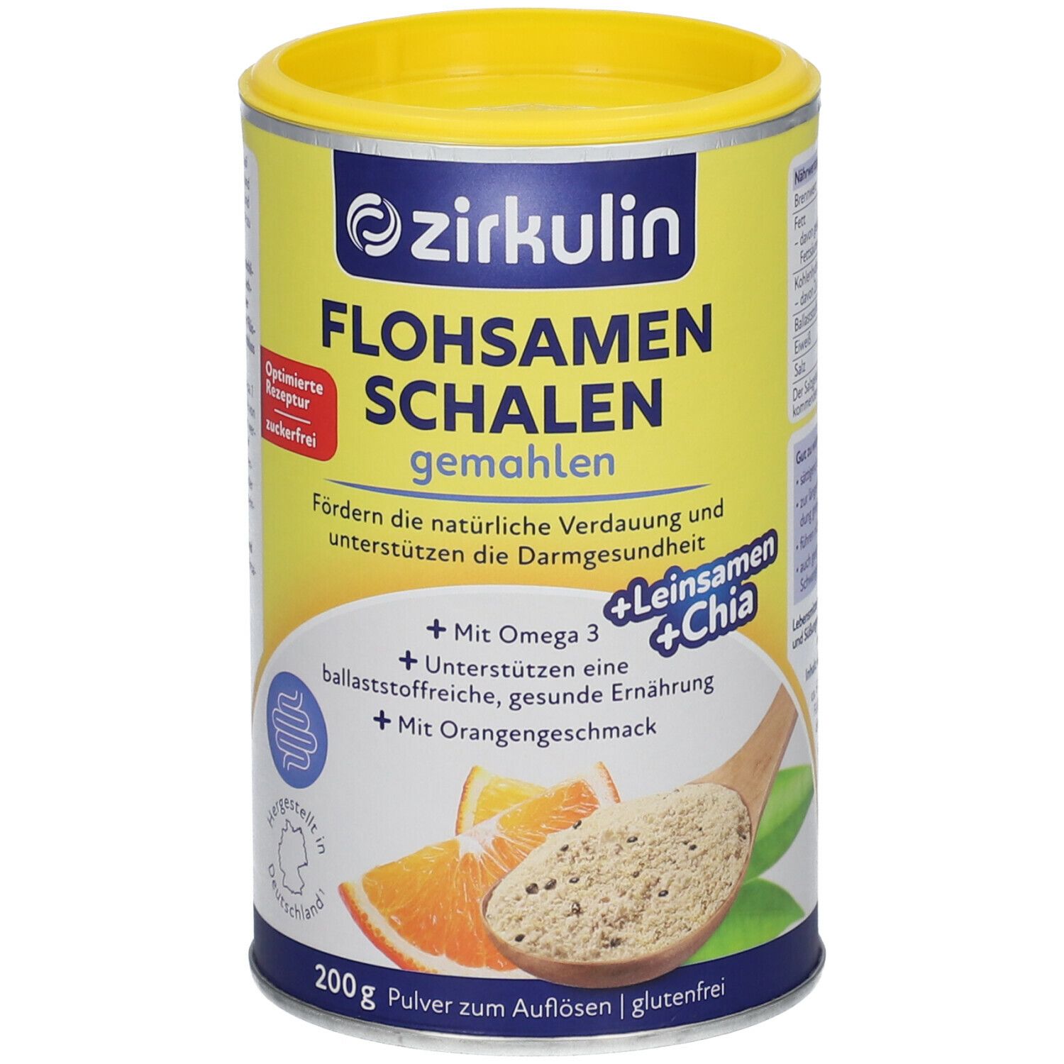 Zirkulin Flohsamenschalen gemahlen Orange