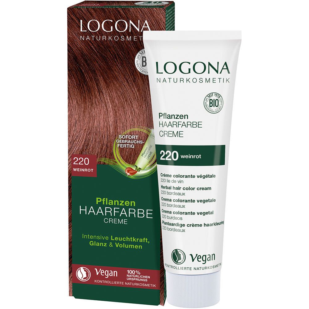 LOGONA Naturkosmetik  Pflanzen-Haarfarbe Creme 220 Weinrot