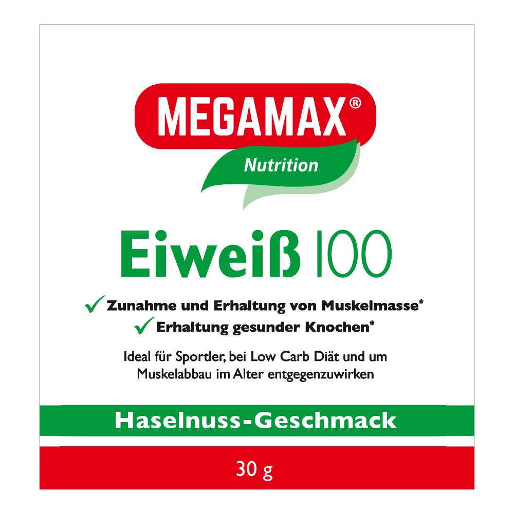 Image of MEGAMAX® Nutrition Eiweiß 100 Haselnuss-Geschmack