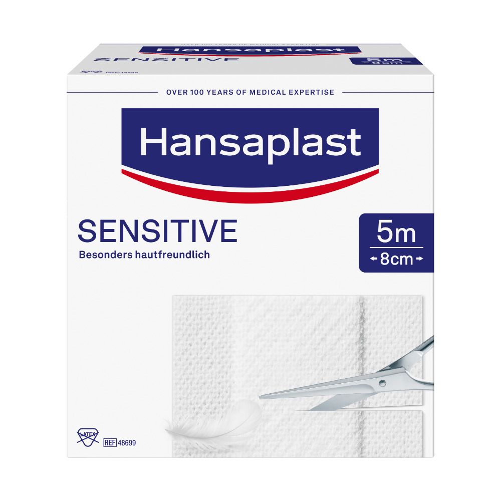 Image of Hansaplast Sensitive Pflaster 5 m x 8 cm