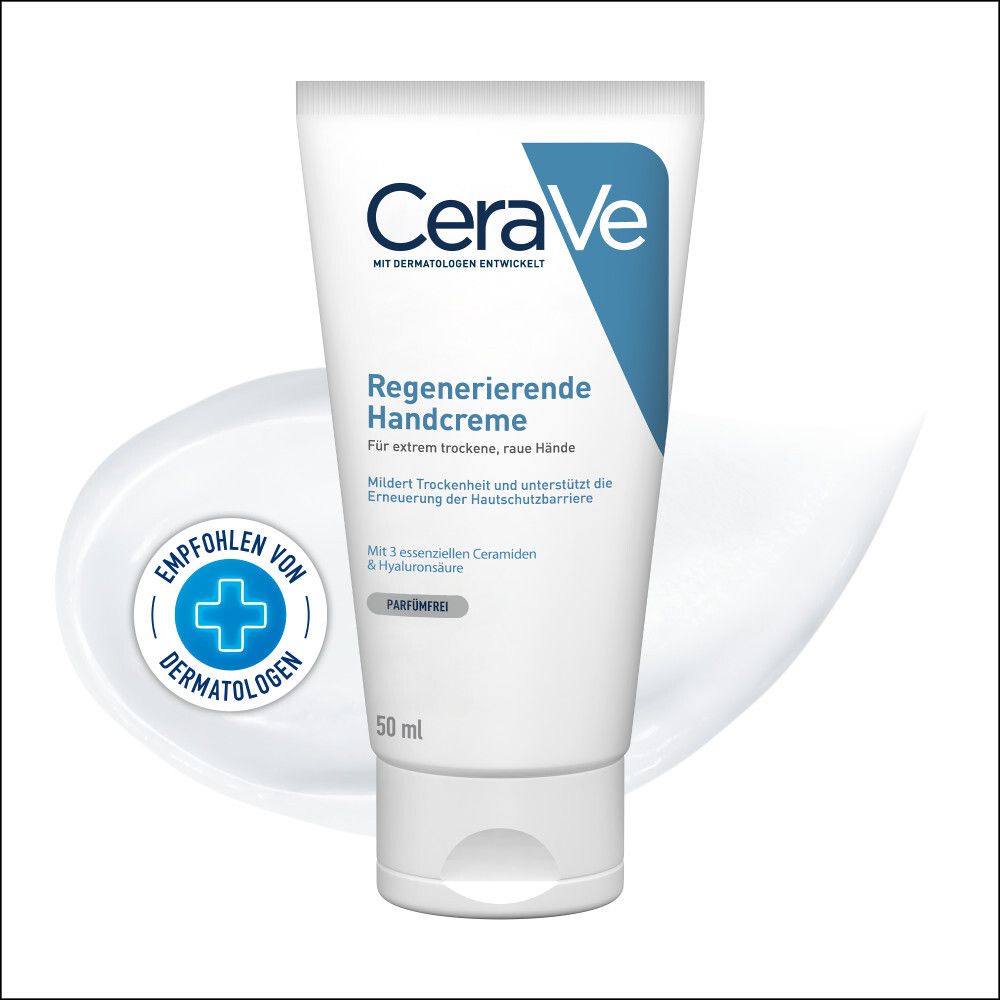 CeraVe Regenerierende Handcreme: feuchtigkeitsspendende Handpflege mit Hyaluron und Ceramiden