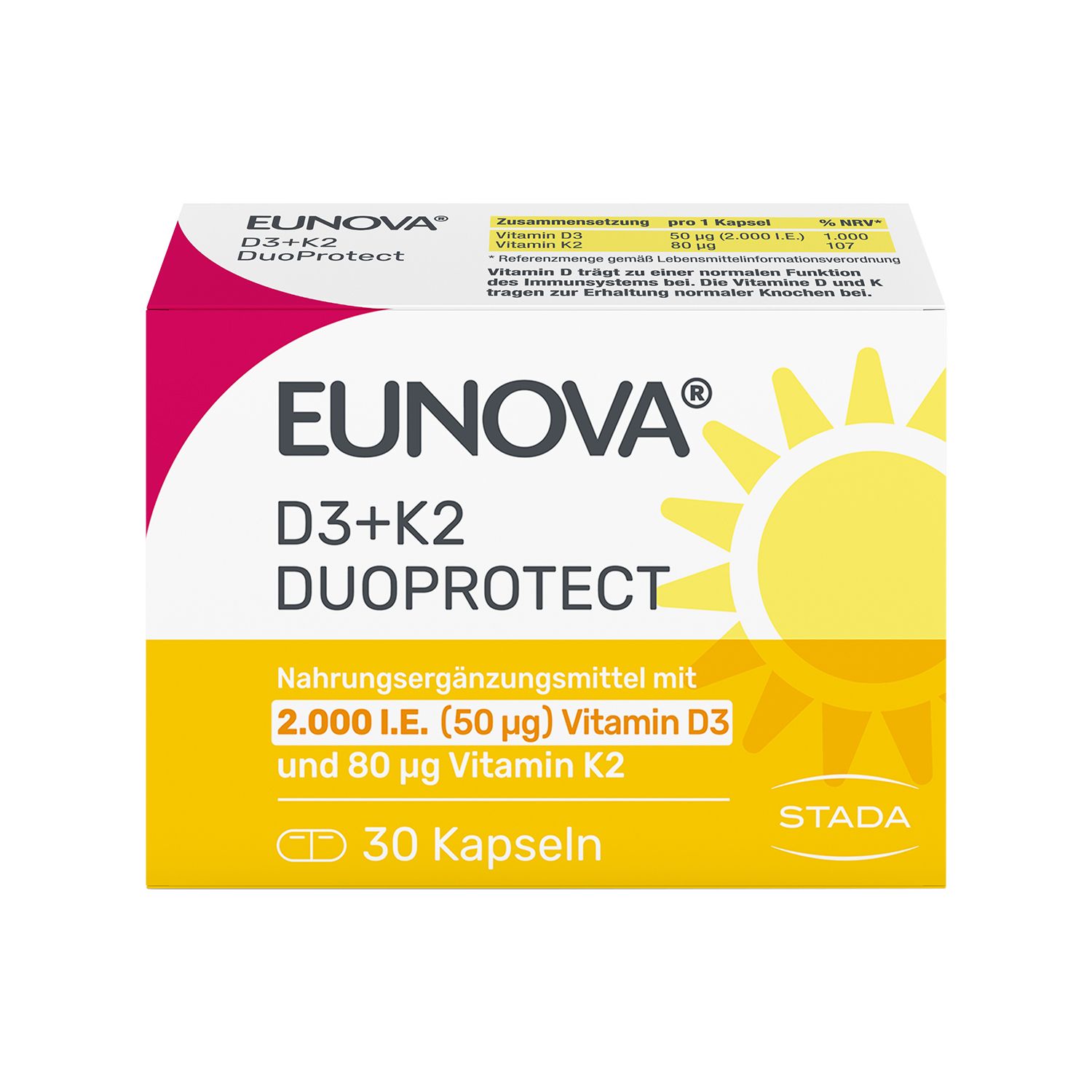 EUNOVA® DuoProtect D3+K2 2000 I.E./80 µg Kapseln