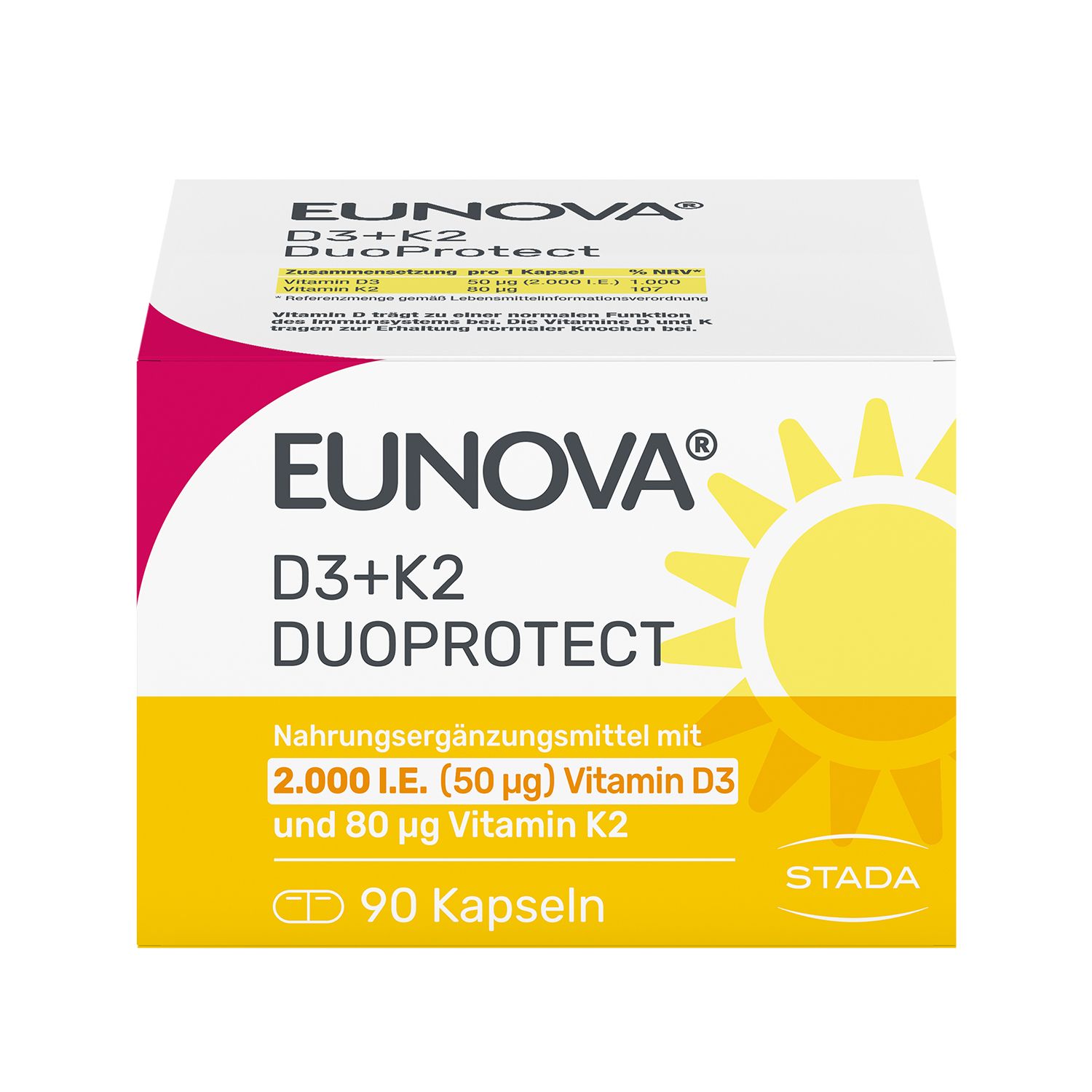 EUNOVA® DuoProtect D3 + K2 2000 I.E./80 µg capsules