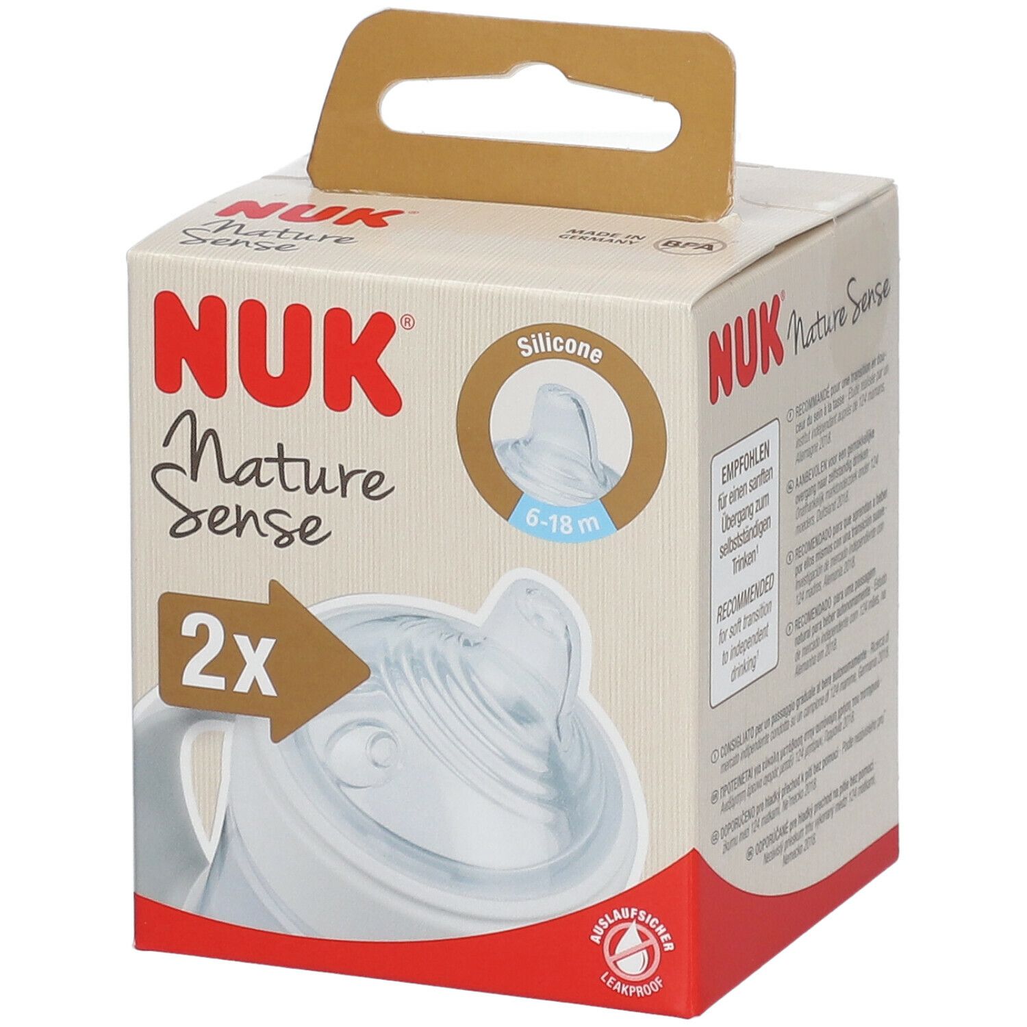 NUK Nature Sense Silikon Trinktülle, 6-18 Monate
