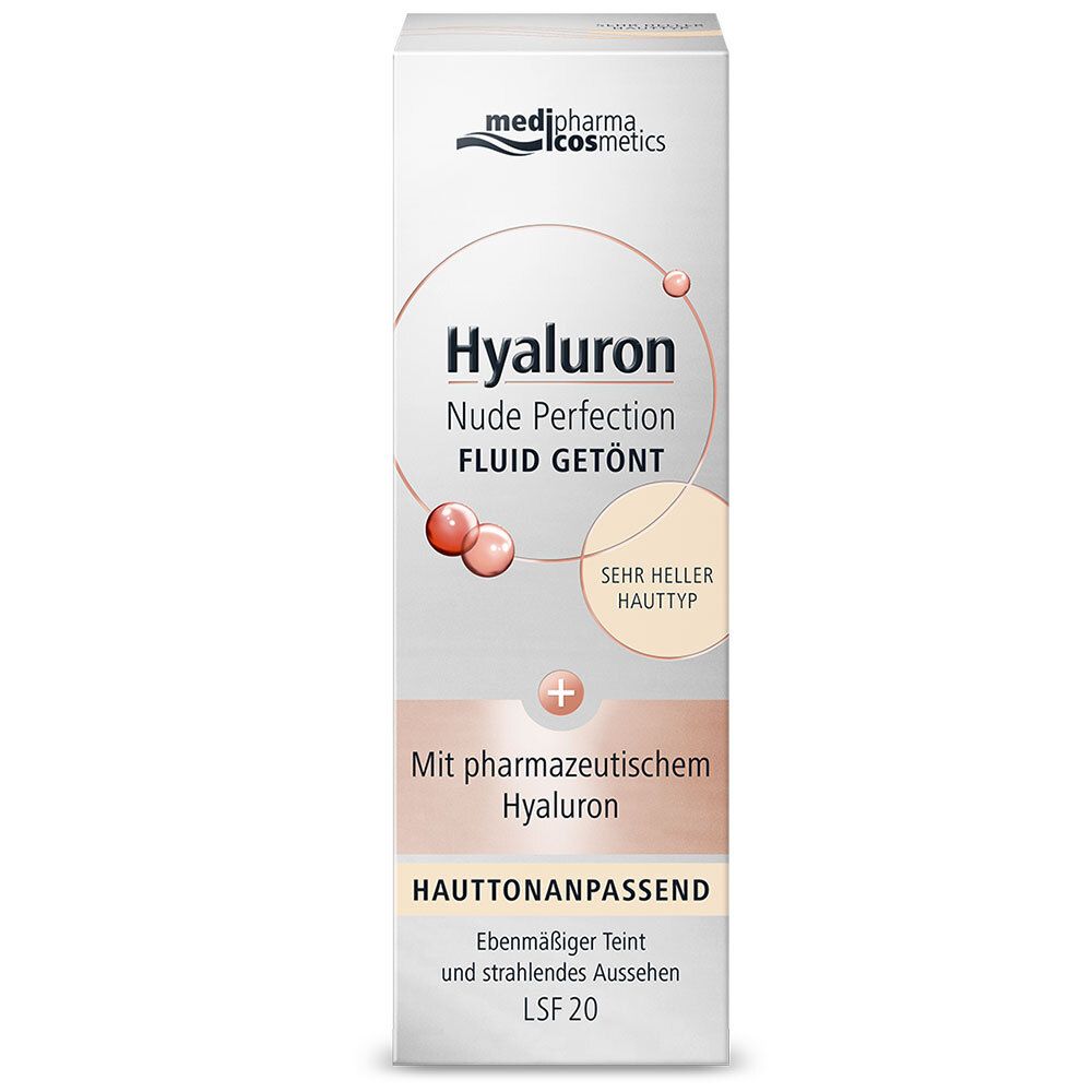 medipharma cosmetics Hyaluron Nude Perfection Fluid getönt LSF 20 sehr heller Hauttyp