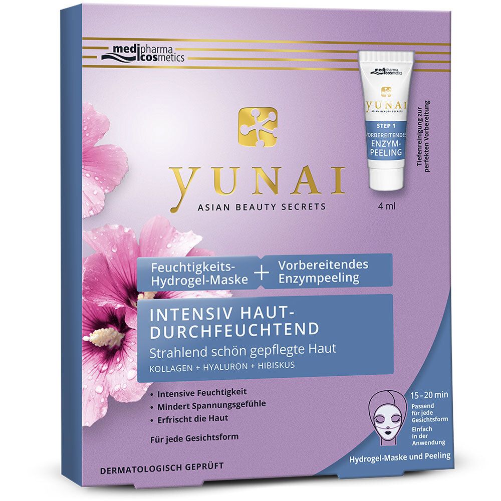 medipharma cosmetics YUNAI Masque hydrogel hydratant + Gommage enzymatique