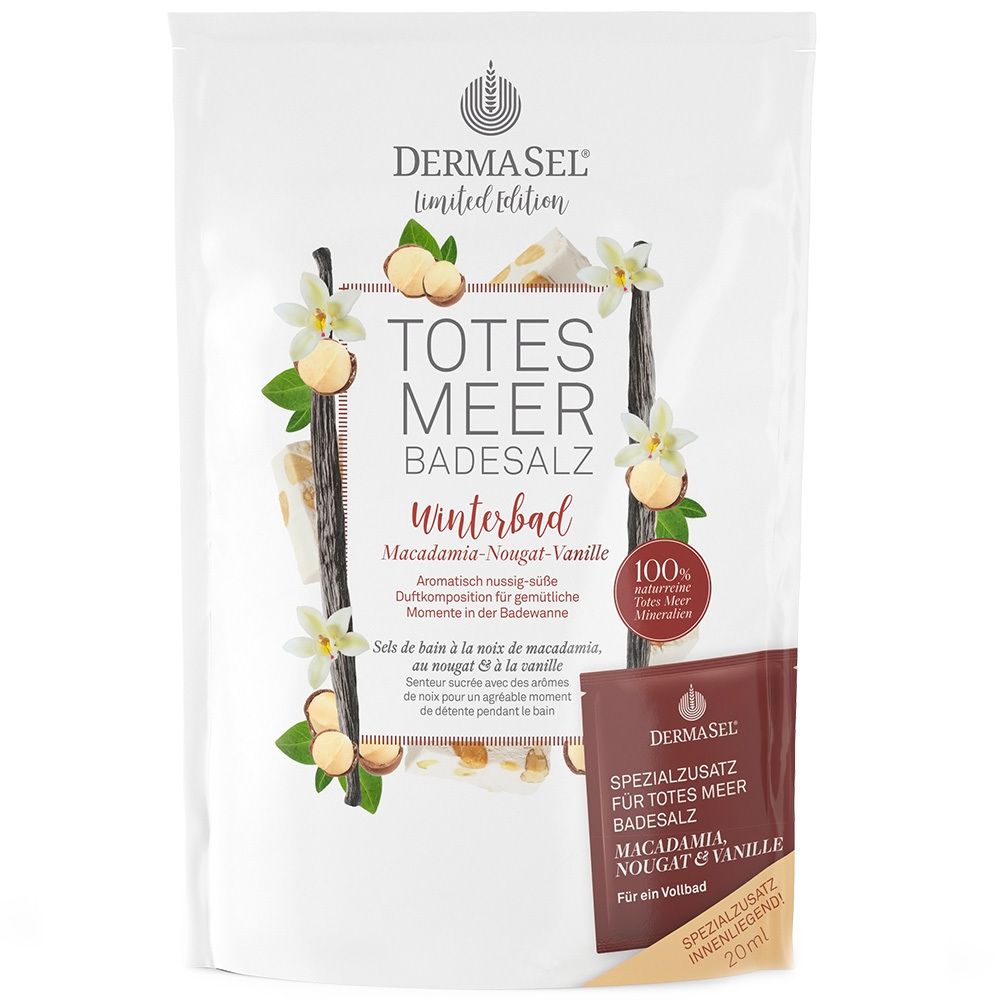 DermaSel® Totes Meer Sel de bain Hiver Macadamia-Nougat-Vanille