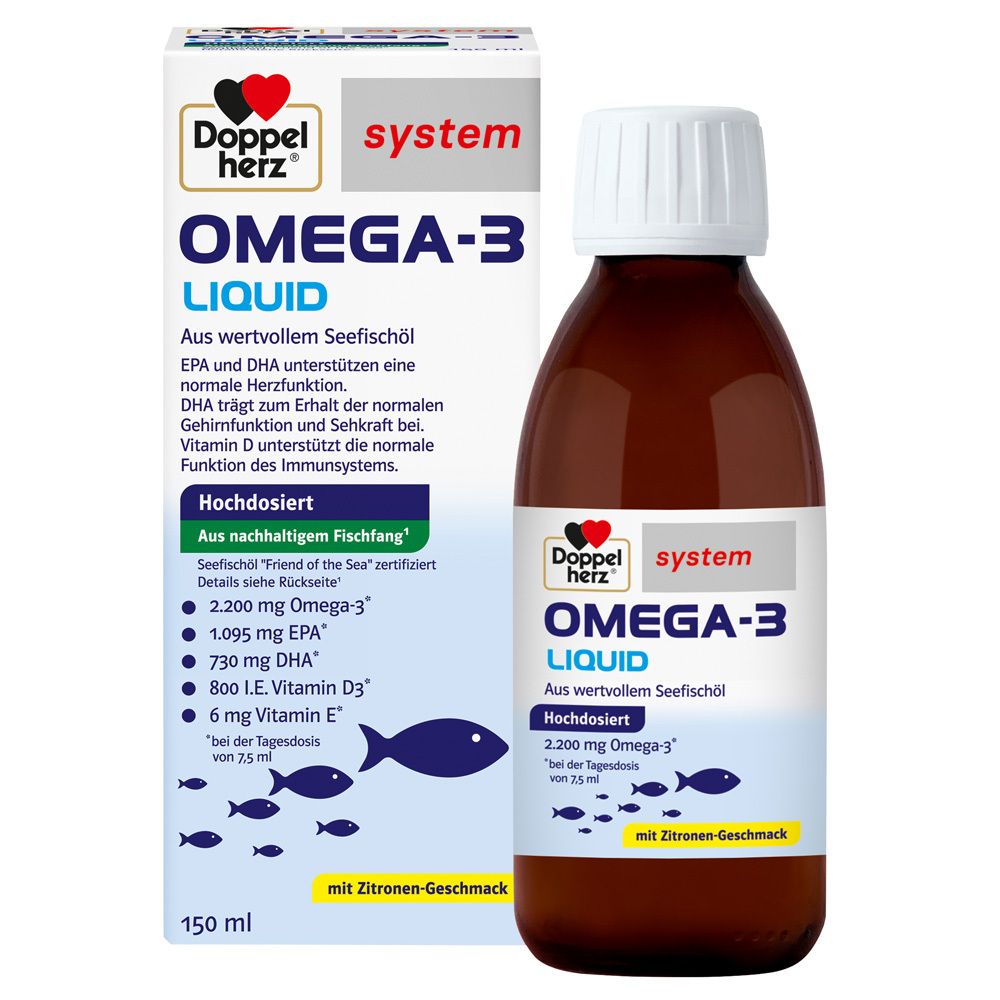 Doppelherz® system Omega-3 Liquid Seefischöl flüssig