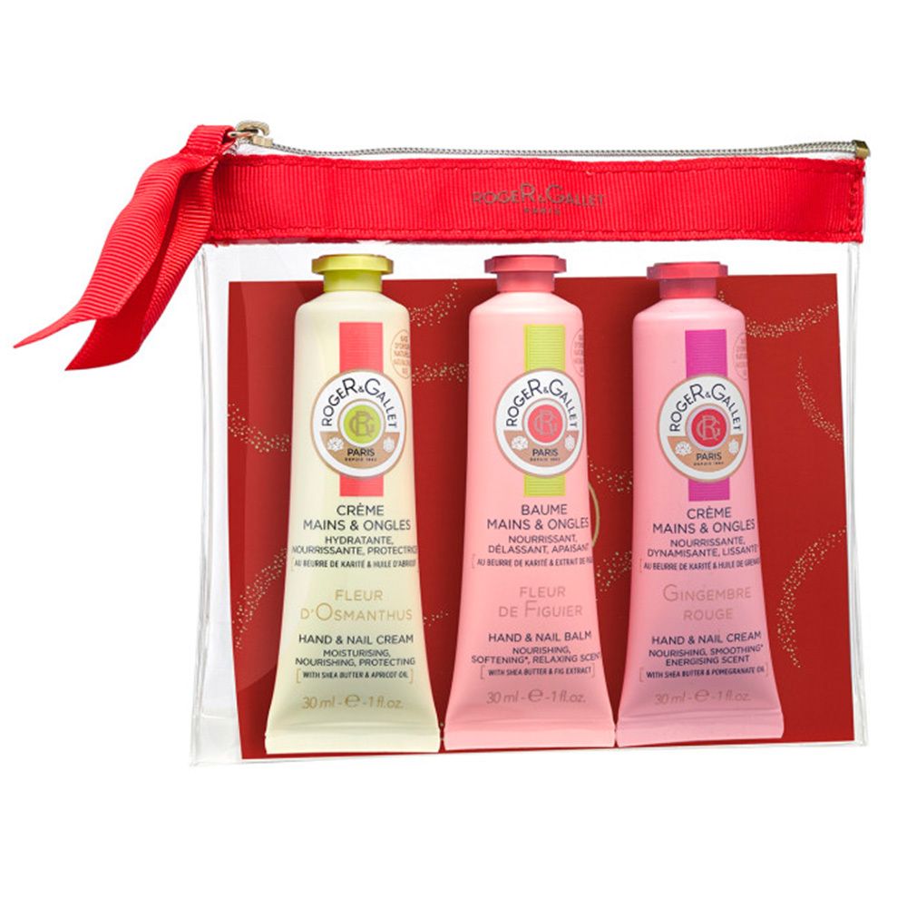 Roger & Gallet Coffret Trio Crèmes Mains: Fleur dOsmanthus, Fleur de Figuier, Gingembre Rouge