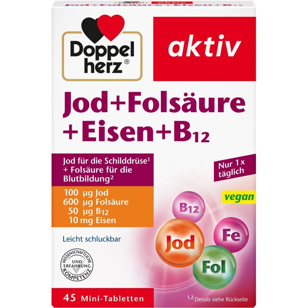 Image of Doppelherz Jod + Folsäure + Eisen + B12