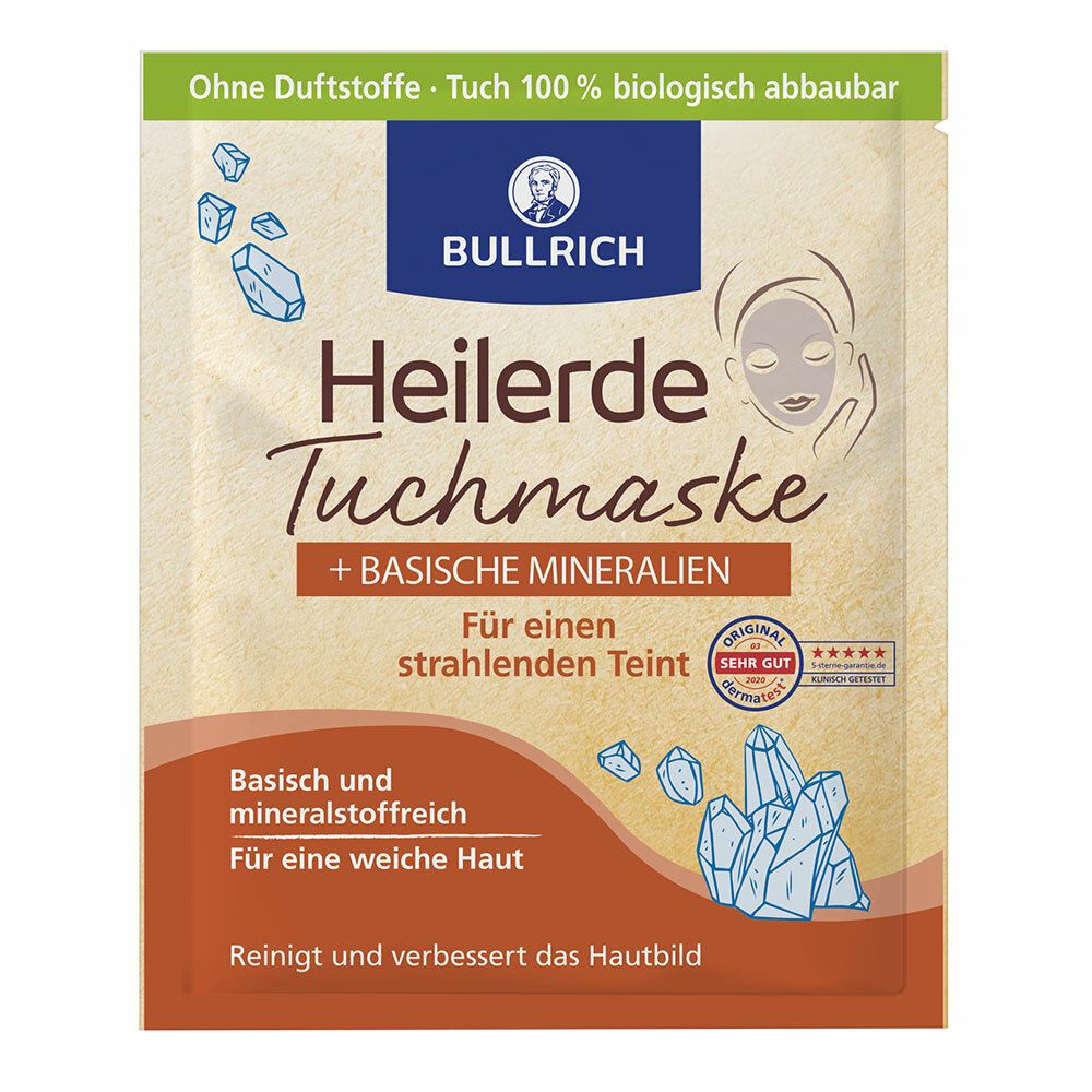 Image of BULLRICH Heilerde Tuchmaske + basische Mineralien