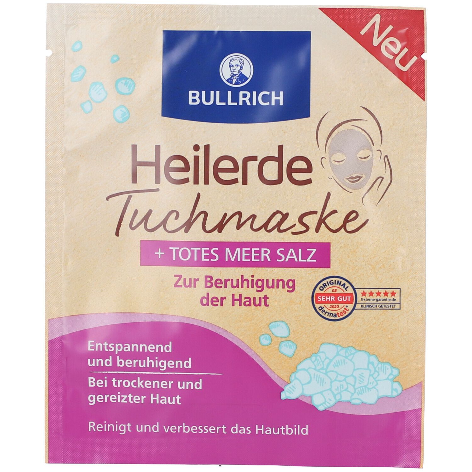 Image of BULLRICH Heilerde Tuchmaske + Totes Meersalz