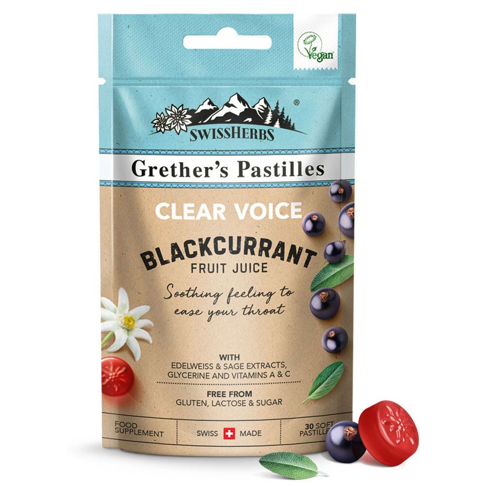 Image of SWISSHERBS® Grether's Pastilles CLEAR VOICE BLACKCURRANT