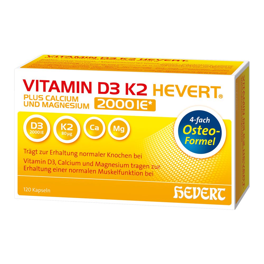 Vitamine D3 K2 Hevert plus Calcium und Magnesium
