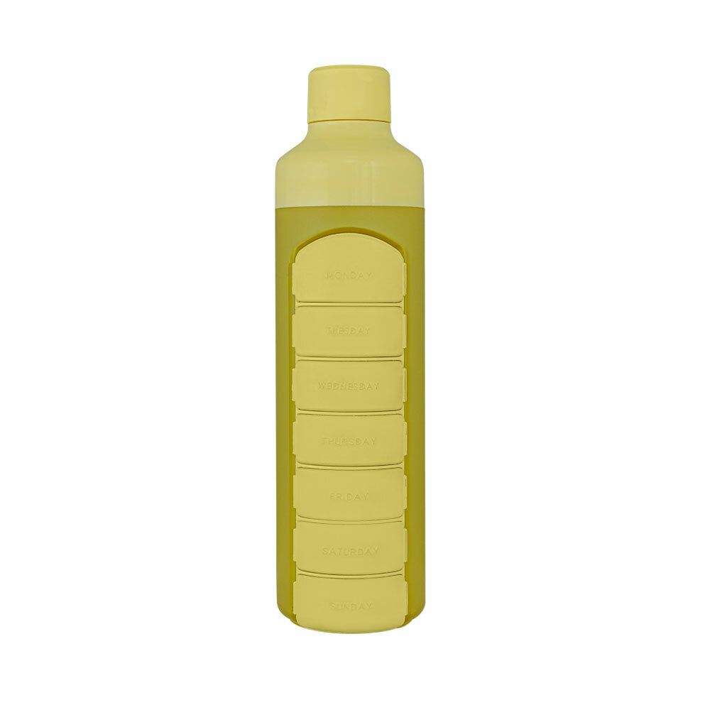 Image of YOS Bottle mit Tabletten-Spender 7 Tage gelb