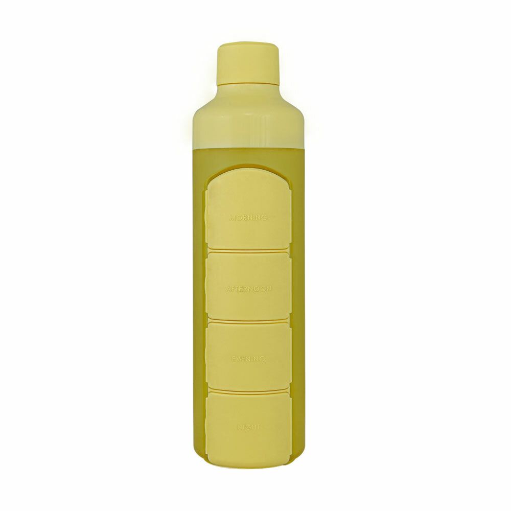 Image of YOS Bottle mit Tabletten-Spender 1 Tag gelb