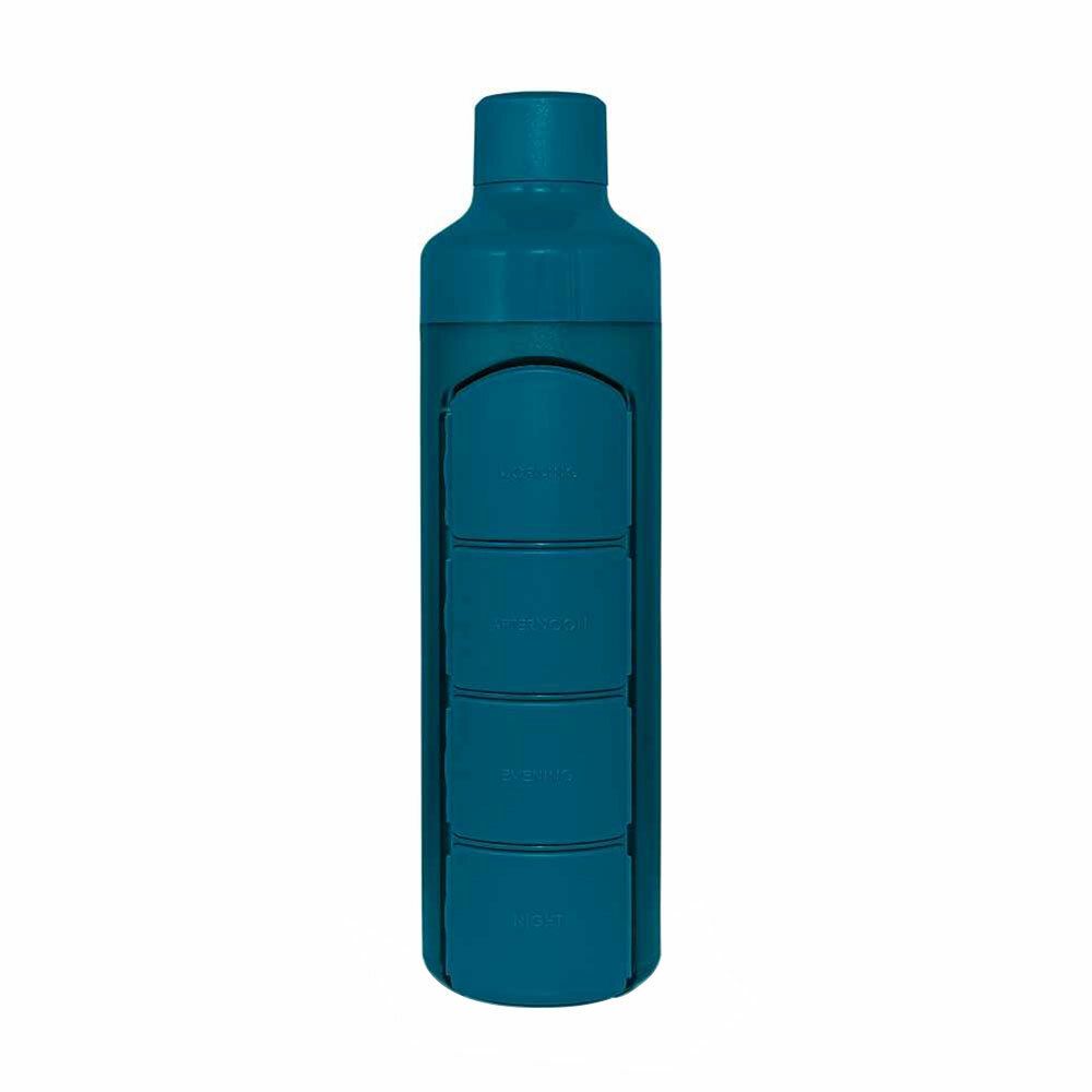 Image of YOS Bottle mit Tabletten-Spender 1 Tag blau