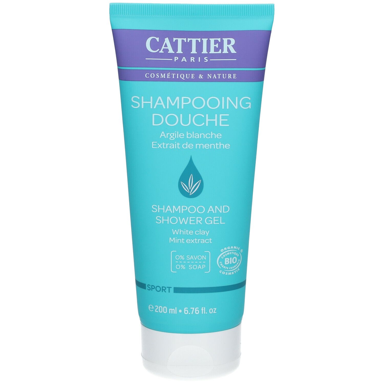CATTIER 2in1 Duschgel & Shampoo Sport Weiße Heilerde