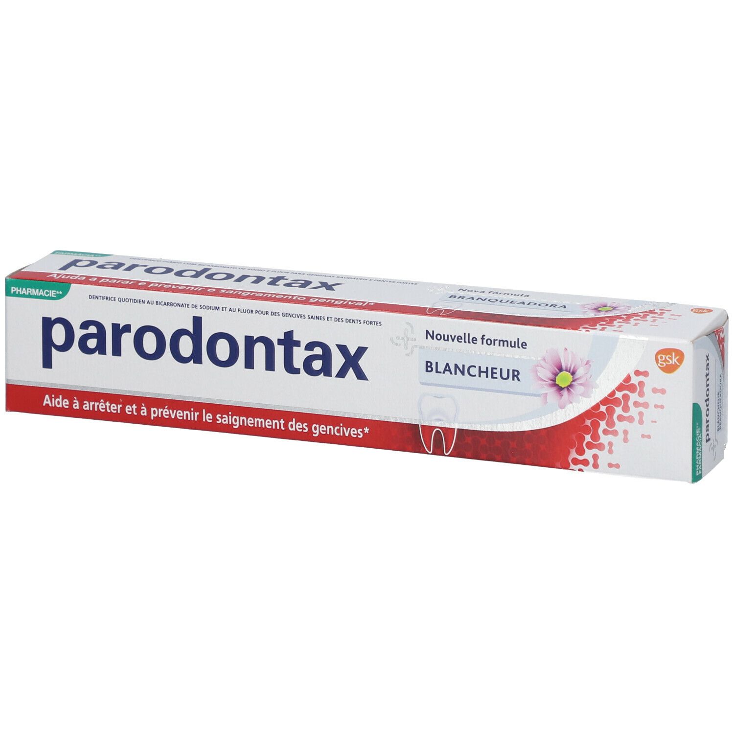 Weißheit der Parodontax-Zahnpasta