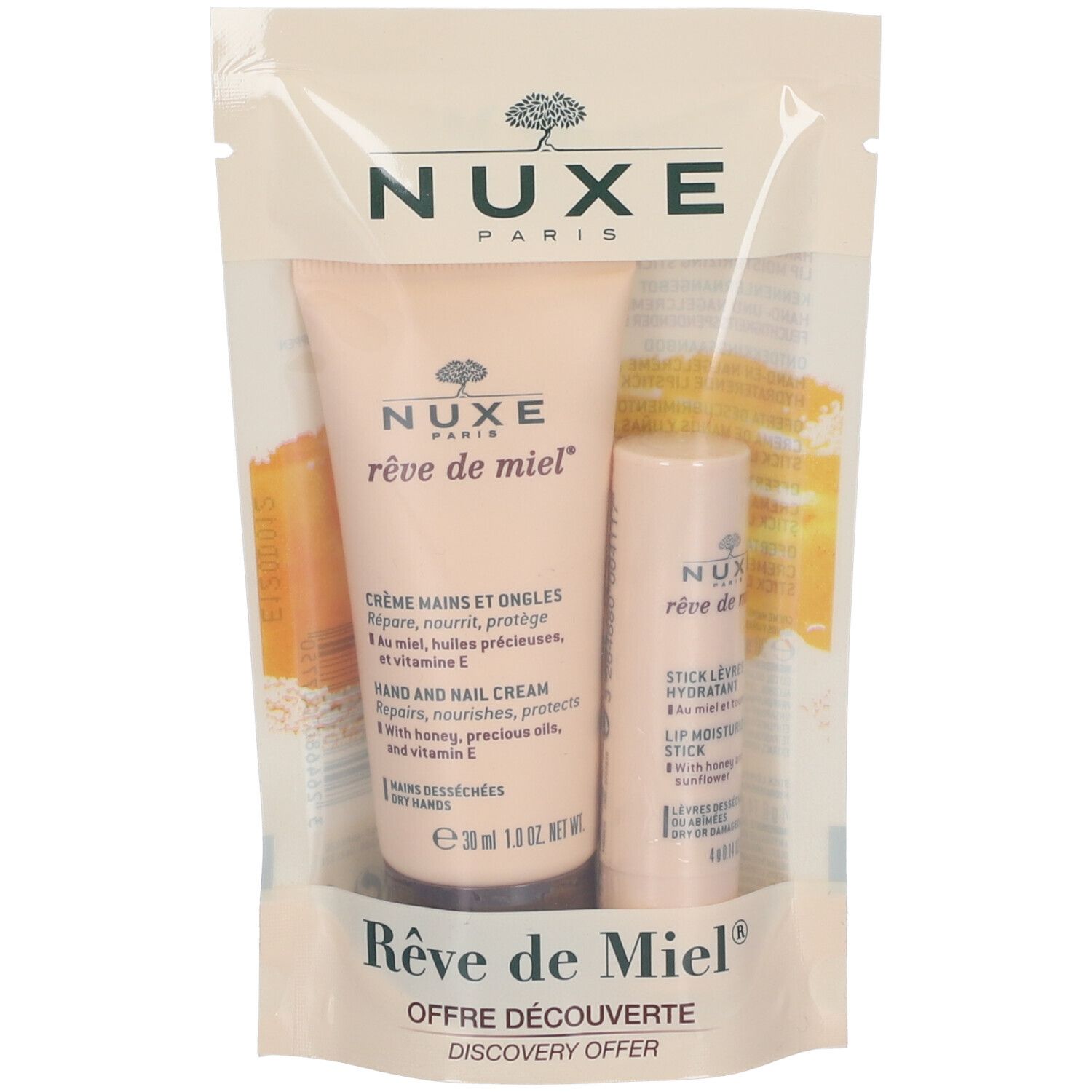 Nuxe Rêve de Miel® Hand- und Nagelcreme + feuchtigkeitsspendende Lippenpflege