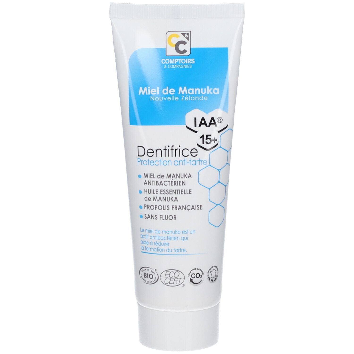 Comptoirs & Compagnies Zahnpasta-Schutz Manuka Honig Anti-Tartar-Schutz IAA15+