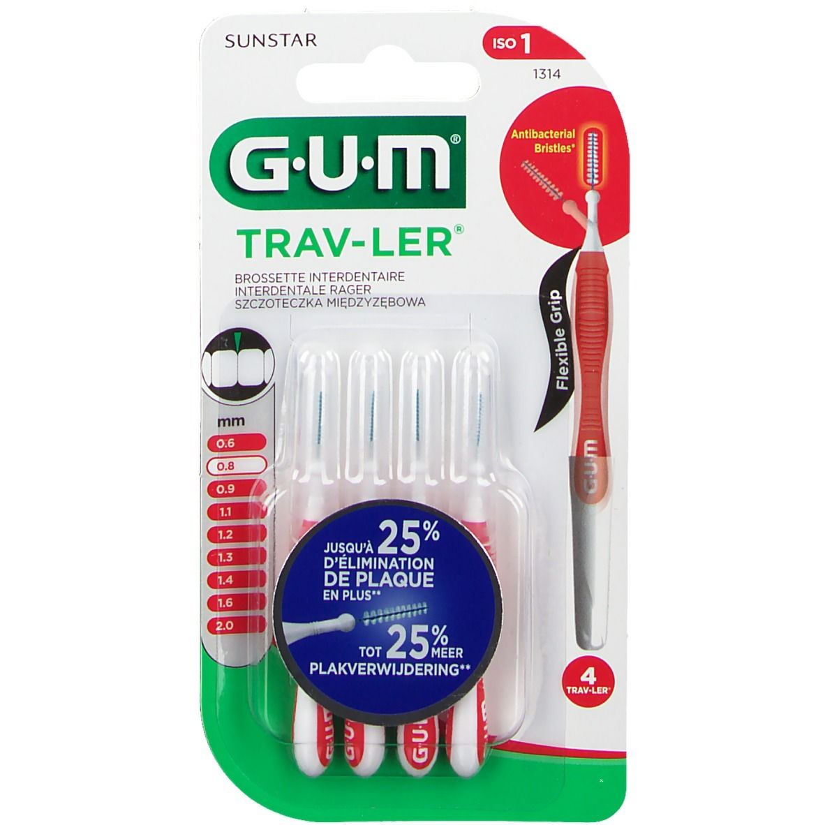 Gum® Proxabrush Trav-ler Interdentalbürste 0,8 mm