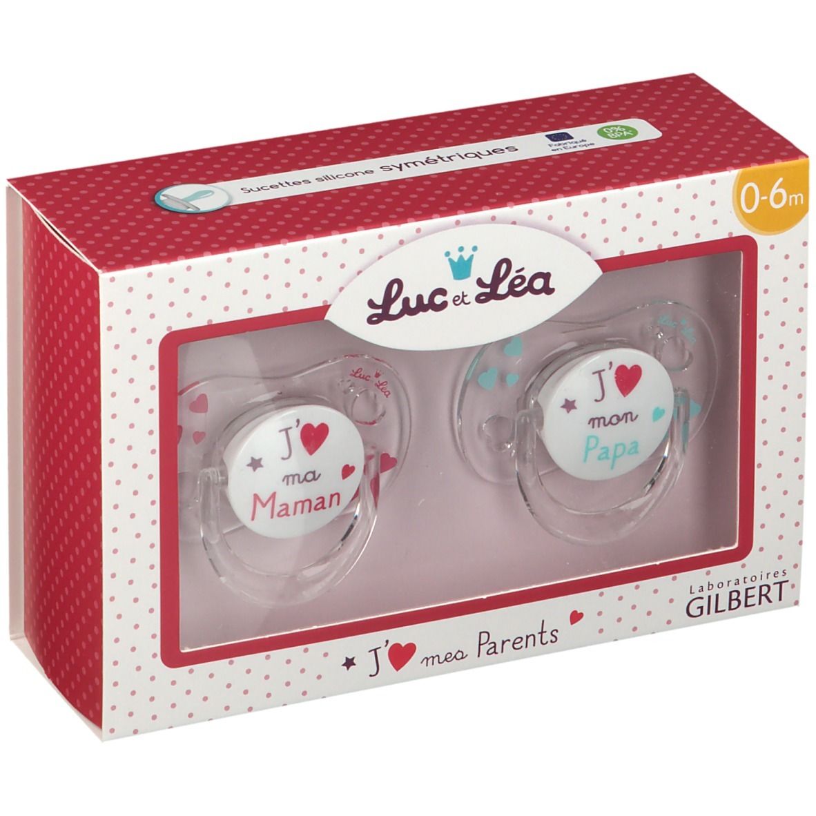 Luc et Léa Symmetrische Schnuller +6 Monate