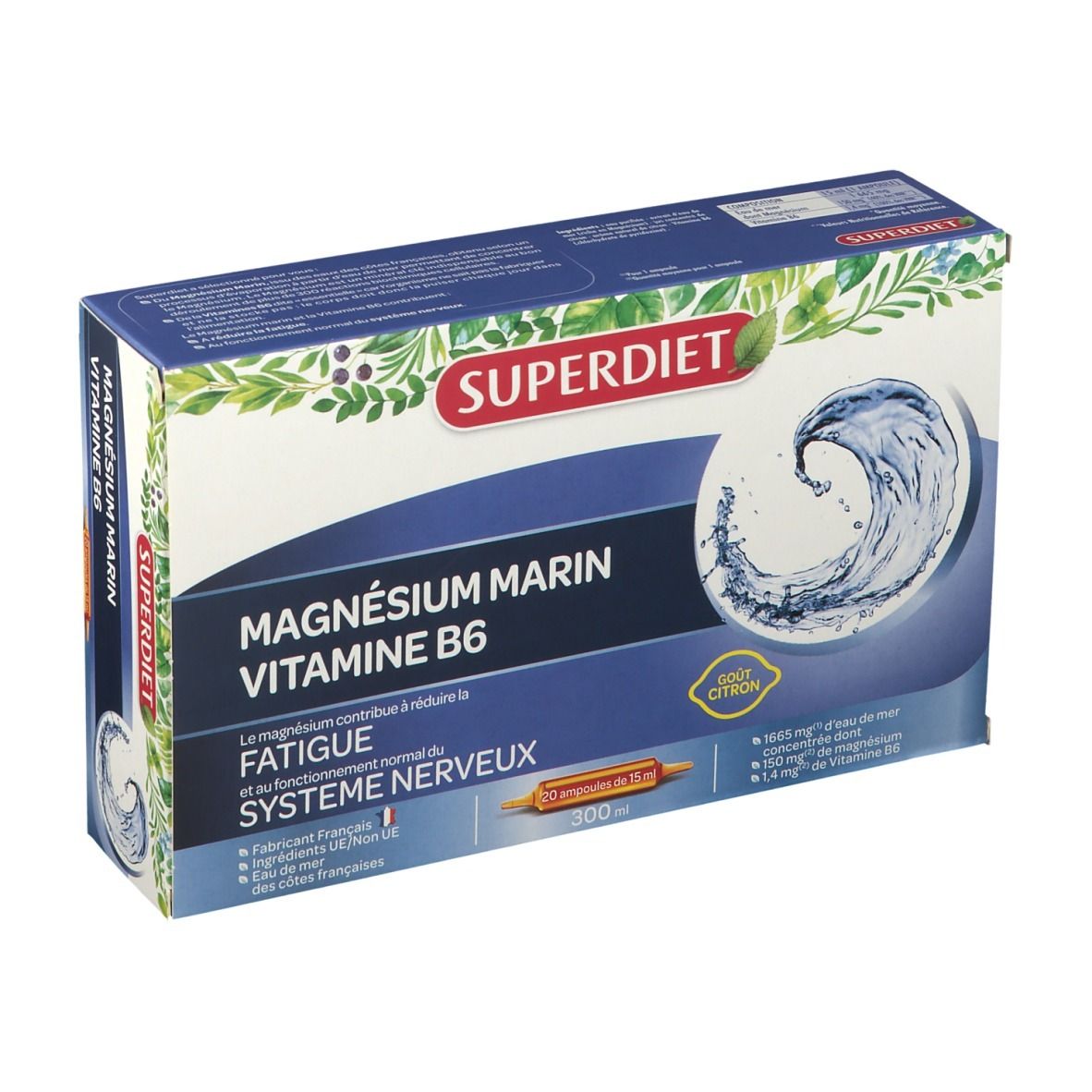 SUPERDIET Magnésium Marin + Vitamine B6 Ampulle