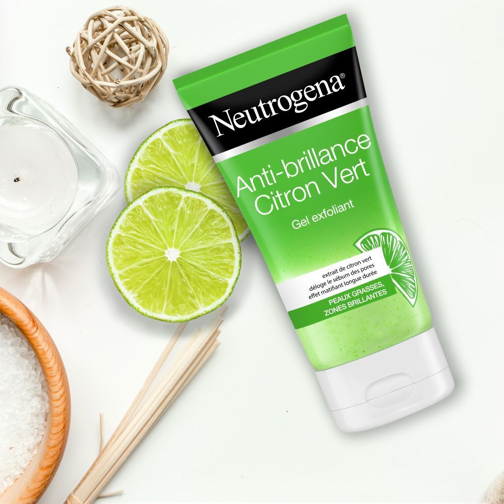 Neutrogena Gel Nettoyant Exfoliant Visage, AntiBrillance, Citron Vert, 150 ml shopapotheke.ch