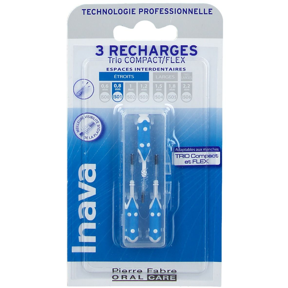 Inava Trio COMPACT/ FLEX Interdentalbürste Nachfüllpackung 0,8 mm ISO 1